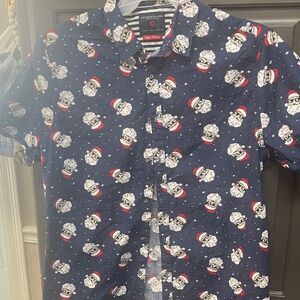 Denim and flower Santa shirt